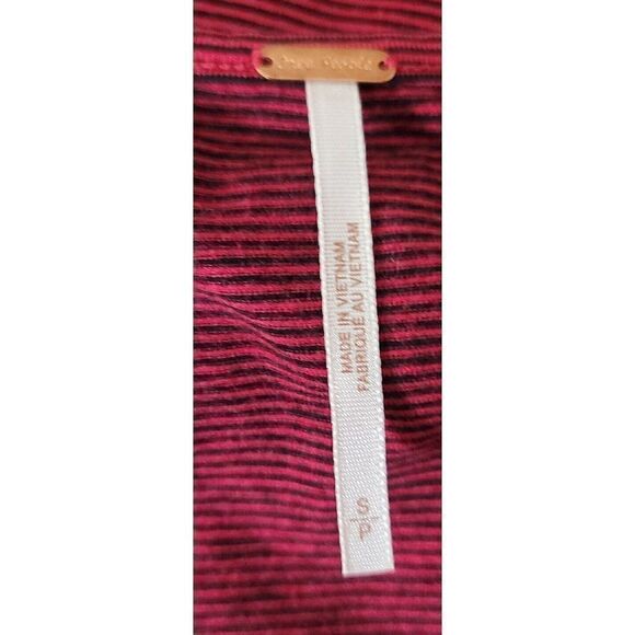 Free People NWT Women's Red Striped Penelope Puff Shirt Size Small t8 - Picture 6 of 8